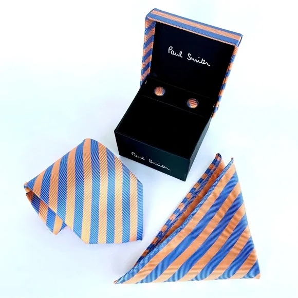 Paul Smith London Tie, Cufflinks, and Pocket Square Gift Set - Picture 3 of 16